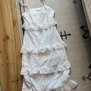 White Tiered Bridal Shower Dress